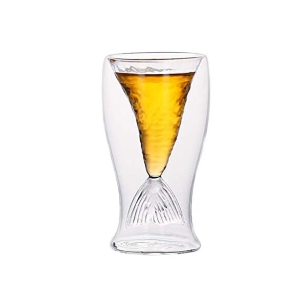 3.4oz Mermaid Wine Glasses Mermaid Tail Cup for Beer Whiskey Cocktail - Picture 1 of 12